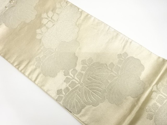 JAPANESE KIMONO / ANTIQUE PAULOWNIA PATTERN WOVEN FUKURO OBI (MATERIAL